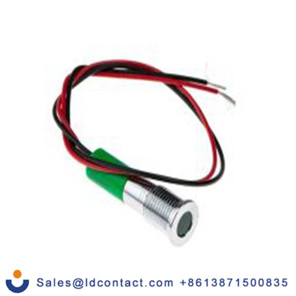 RS PRO 700-1915  绿色 面板安装指示器, 12 V dc 导线端接, 平齐边框, 银色边框, IP40