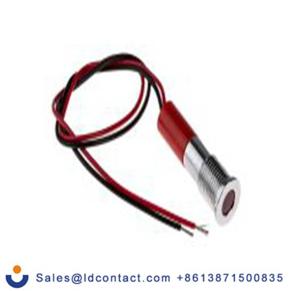 RS PRO 700-1924  红色 面板安装指示器, 24 V dc 导线端接, 平齐边框, 银色边框, IP40