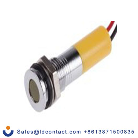 RS PRO 700-1937  黄色 面板安装指示器, 24 V dc 导线端接, 平齐边框, 银色边框, IP40