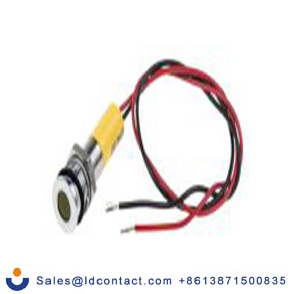 RS PRO 700-1940  黄色 面板安装指示器, 220 V ac 导线端接, 平齐边框, 银色边框, IP40