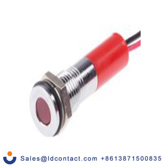 RS PRO 700-1943  红色 面板安装指示器, 220 V ac 导线端接, 平齐边框, 银色边框, IP40