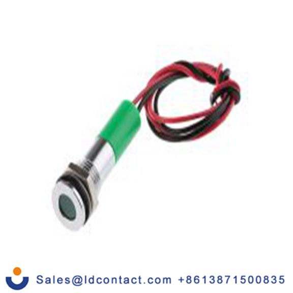 RS PRO 700-1946  绿色 面板安装指示器, 220 V ac 导线端接, 平齐边框, 银色边框, IP40