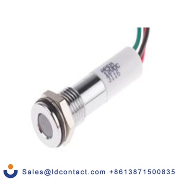 RS PRO 700-1956  面板安装指示器, 12 V dc 导线端接, 平齐边框, 银色边框, IP40