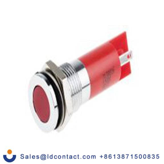 RS PRO 703-8816  红色 面板安装指示器, 12 V dc 焊接片端接, 平齐边框, 银色边框, IP40