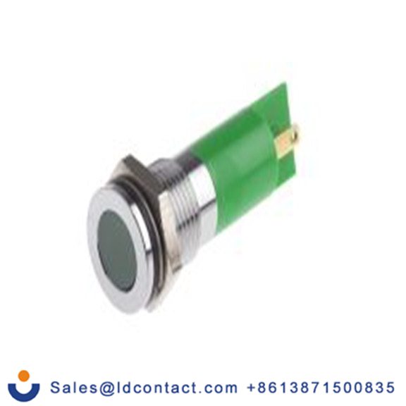 RS PRO 703-8819  绿色 面板安装指示器, 12 V dc 焊接片端接, 平齐边框, 银色边框, IP40