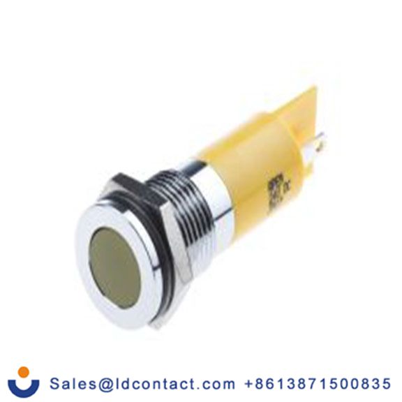 RS PRO 703-8831  黄色 面板安装指示器, 24 V dc 焊接片端接, 平齐边框, 银色边框, IP40