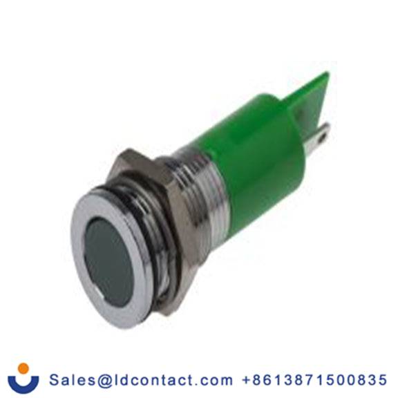 RS PRO 703-8841  绿色 面板安装指示器, 220 V ac 焊接片端接, 平齐边框, 银色边框, IP40