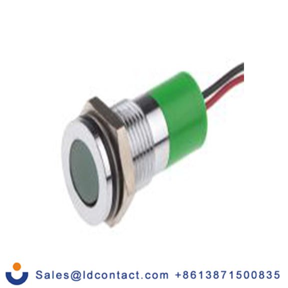 RS PRO 703-8920  绿色 面板安装指示器, 12 V dc 导线端接, 平齐边框, 银色边框, IP40