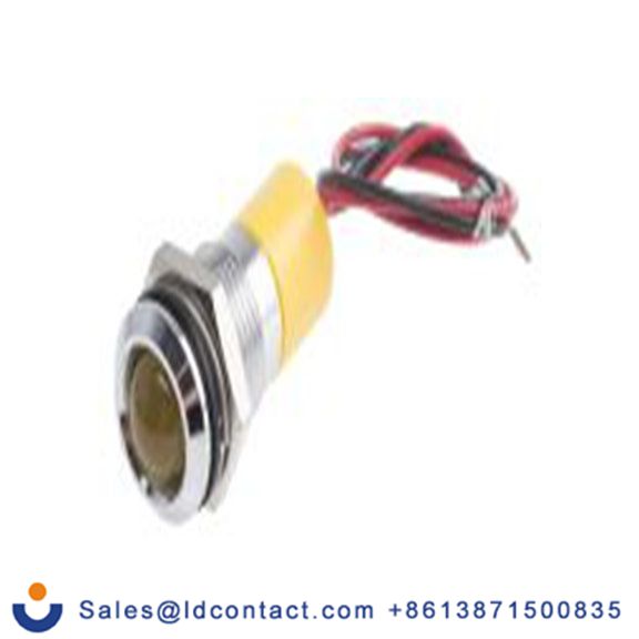 RS PRO 722-7388  黄色 面板安装指示器, 12 V dc 导线端接, 凸型边框, 银色边框, IP40