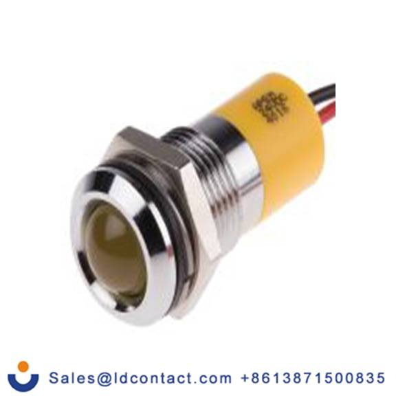 RS PRO 722-7401  黄色 面板安装指示器, 24 V dc 导线端接, 凸型边框, 银色边框, IP40