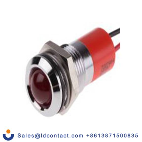 RS PRO 722-7404  红色 面板安装指示器, 24 V dc 导线端接, 凸型边框, 银色边框, IP40