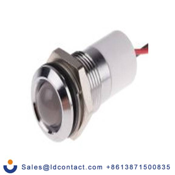 RS PRO 722-7413  白色 面板安装指示器, 24 V dc 导线端接, 凸型边框, 银色边框, IP40