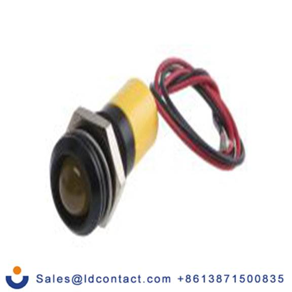 RS PRO 722-7423  黄色 面板安装指示器, 12 V dc 导线端接, 凸型边框, IP40