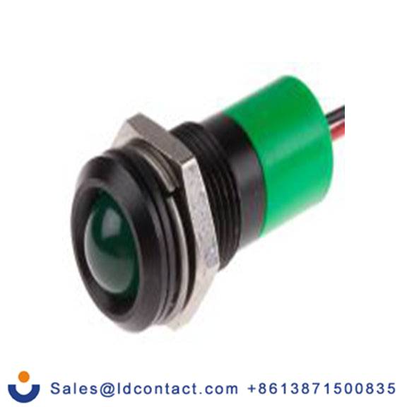 RS PRO 722-7429  绿色 面板安装指示器, 12 V dc 导线端接, 凸型边框, IP40
