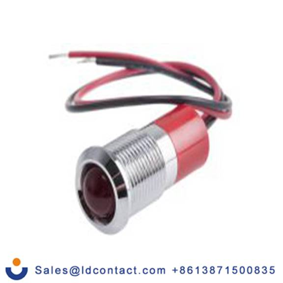 RS PRO 722-7473  红色 面板安装指示器, 220 V ac 导线端接, 凸型边框, 银色边框, IP40