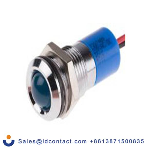 RS PRO 722-7489  蓝色 面板安装指示器, 220 V ac 导线端接, 凸型边框, 银色边框, IP40