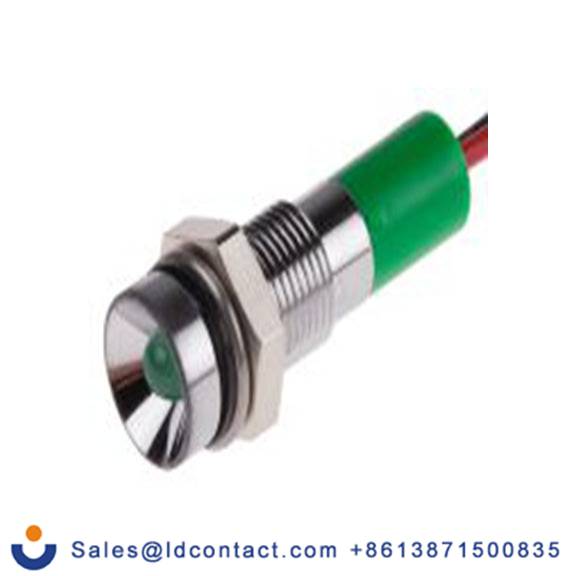 RS PRO 722-7766  绿色 面板安装指示器, 24 V dc 导线端接, 凹入式边框, 银色边框, IP40