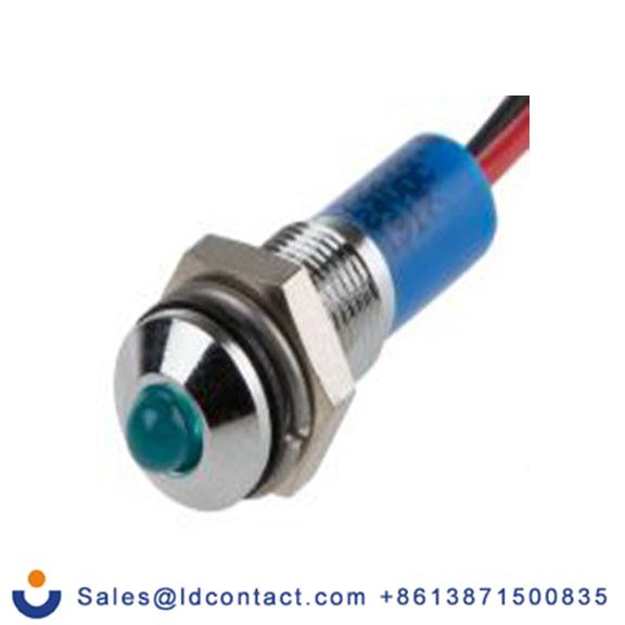 RS PRO 722-7814  蓝色 面板安装指示器, 24 V dc 导线端接, 凸型边框, 银色边框, IP40