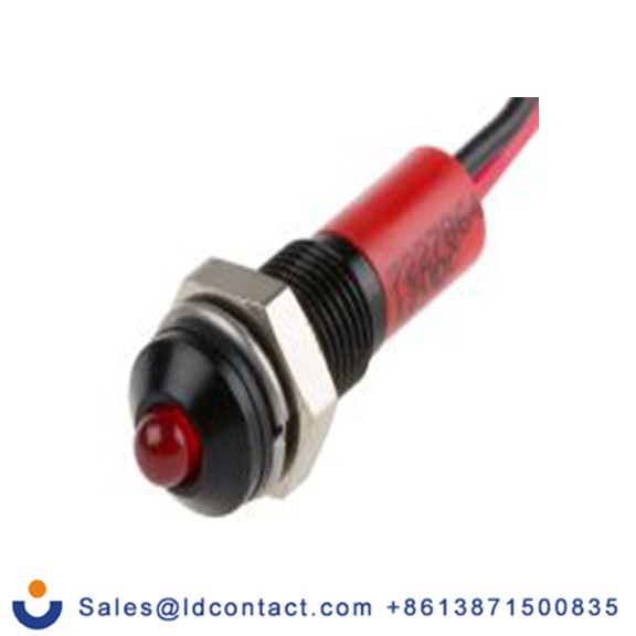RS PRO 722-7864  红色 面板安装指示器, 12 V dc 导线端接, 凸型边框, IP40