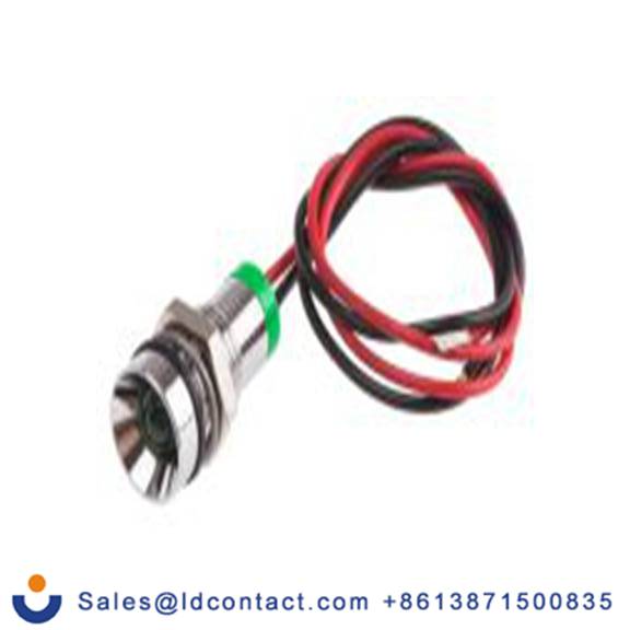 RS PRO 723-9312  绿色 面板安装指示器, 2 V dc 导线端接, 凹入式边框, 银色边框, IP40