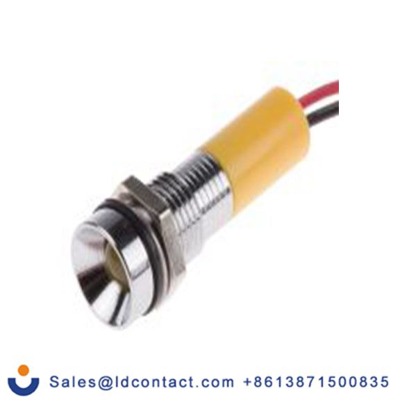 RS PRO 723-9416  黄色 面板安装指示器, 12 V dc 导线端接, 凹入式边框, 银色边框, IP40