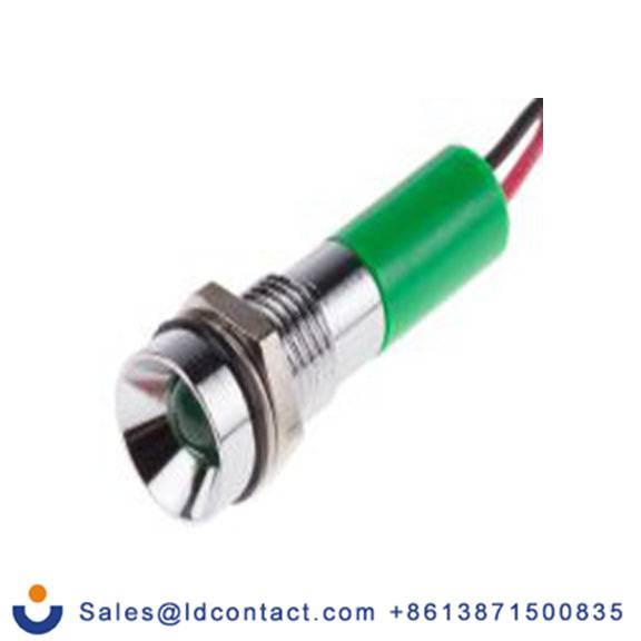 RS PRO 723-9435  绿色 面板安装指示器, 24 V dc 导线端接, 凹入式边框, 银色边框, IP40