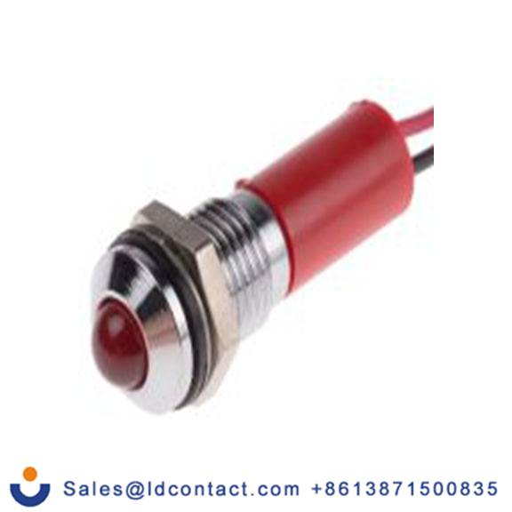 RS PRO 723-9448  红色 面板安装指示器, 12 V dc 导线端接, 凸型边框, 银色边框, IP40