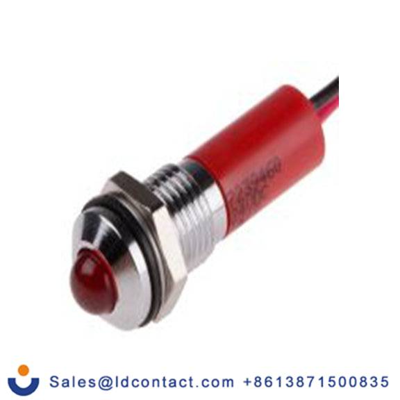 RS PRO 723-9460  红色 面板安装指示器, 24 V dc 导线端接, 凸型边框, 银色边框, IP40