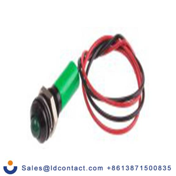 RS PRO 723-9536  绿色 面板安装指示器, 12 V dc 导线端接, 凸型边框, IP40