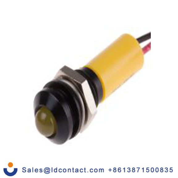 RS PRO 723-9539  黄色 面板安装指示器, 12 V dc 导线端接, 凸型边框, IP40