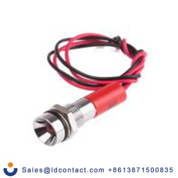 RS PRO 723-9589  红色 面板安装指示器, 220 V ac 导线端接, 凹入式边框, 银色边框, IP40