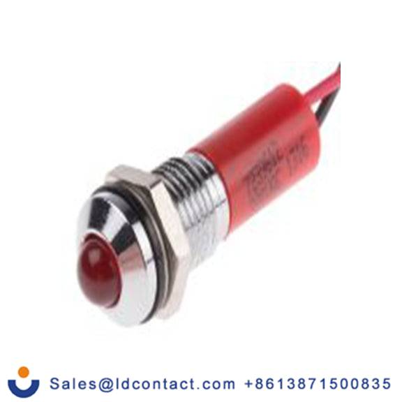 RS PRO 723-9612  红色 面板安装指示器, 220 V ac 导线端接, 凸型边框, 银色边框, IP40