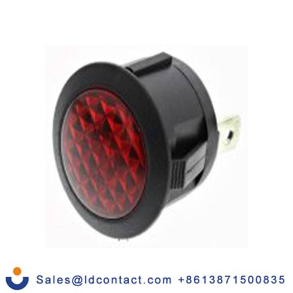 RS PRO 793-2566  红色 面板安装指示器, 220 V ac Faston端接, 黑色边框