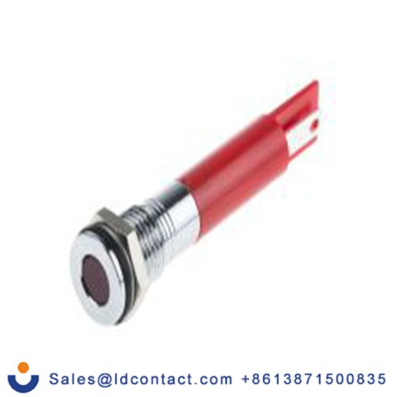 RS PRO 838-5560  红色 面板安装指示器, 12 V dc 焊片端接, 平齐边框, 银色边框, IP40