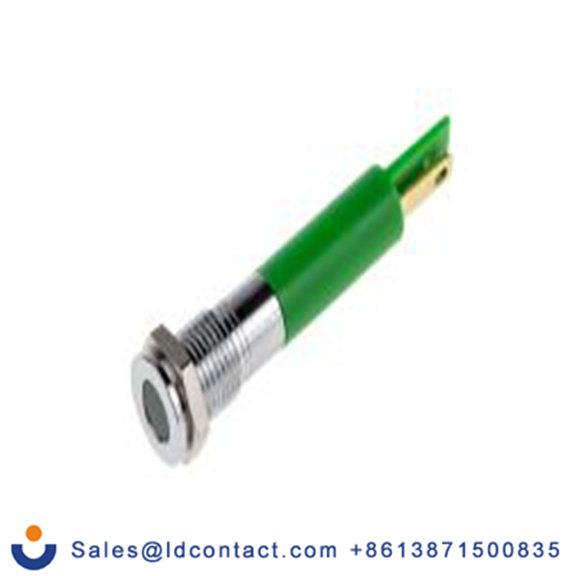 RS PRO 838-5564  绿色 面板安装指示器, 12 V dc 焊片端接, 平齐边框, 银色边框, IP40