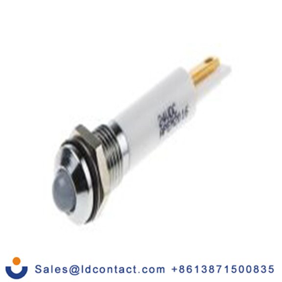 RS PRO 838-5567  白色 面板安装指示器, 24 V dc 焊片端接, 凸型边框, 银色边框, IP40