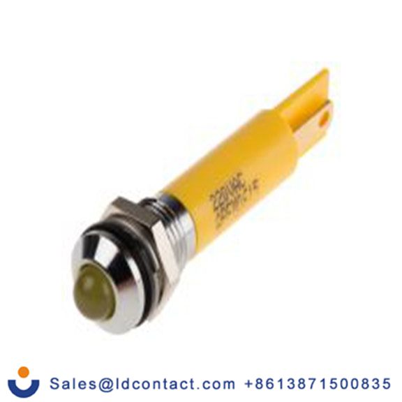 RS PRO 846-2829  黄色 面板安装指示器, 220 V ac, 凸型边框, 银色边框, IP40