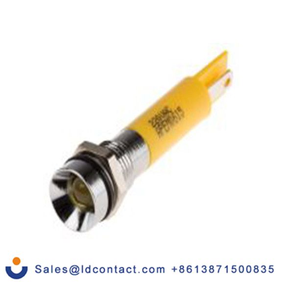 RS PRO 846-2863  黄色 面板安装指示器, 220 V ac, 凹入式边框, 银色边框, IP40