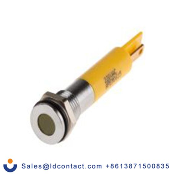 RS PRO 846-2908  黄色 面板安装指示器, 220 V ac, 平齐边框, 银色边框, IP40