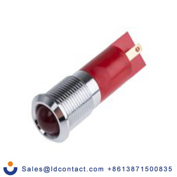 RS PRO 848-4516  红色 面板安装指示器, 110 V ac 焊片端接, 凸型边框, 银色边框, IP40