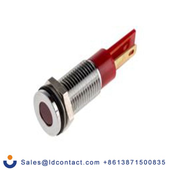 RS PRO 913-2686  红色 面板安装指示器, 12 V dc 焊片端接, 平齐边框, 银色边框, IP40