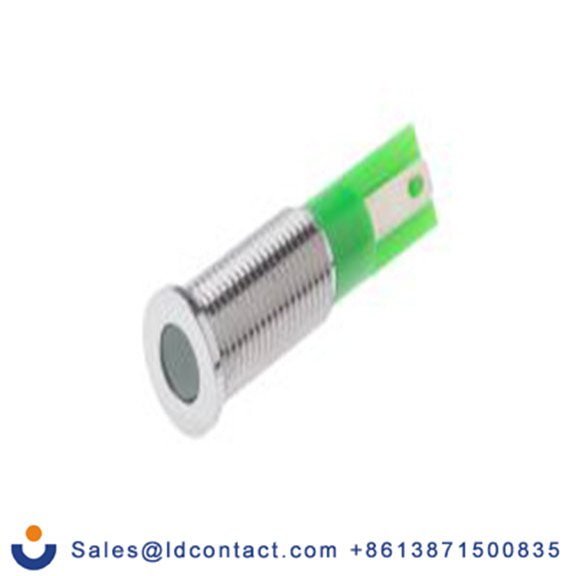 RS PRO 913-2695  绿色 面板安装指示器, 12 V dc 焊片端接, 平齐边框, 银色边框, IP40