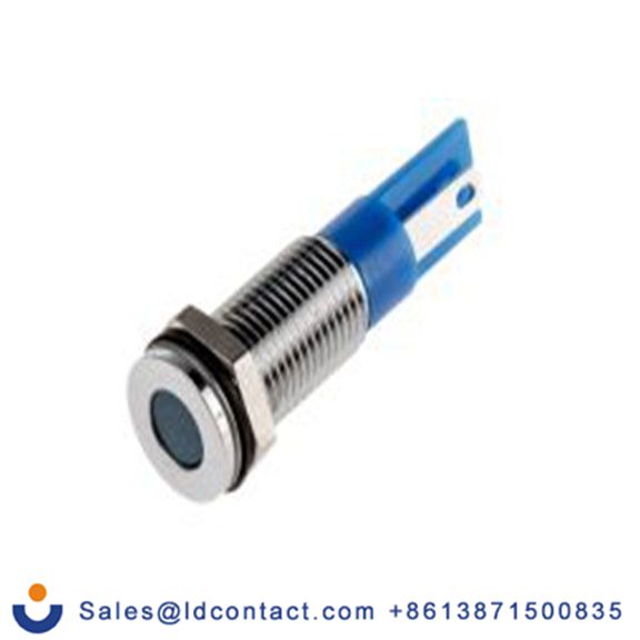 RS PRO 913-8713  蓝色 面板安装指示器, 24 V dc 焊片端接, 平齐边框, 银色边框, IP40