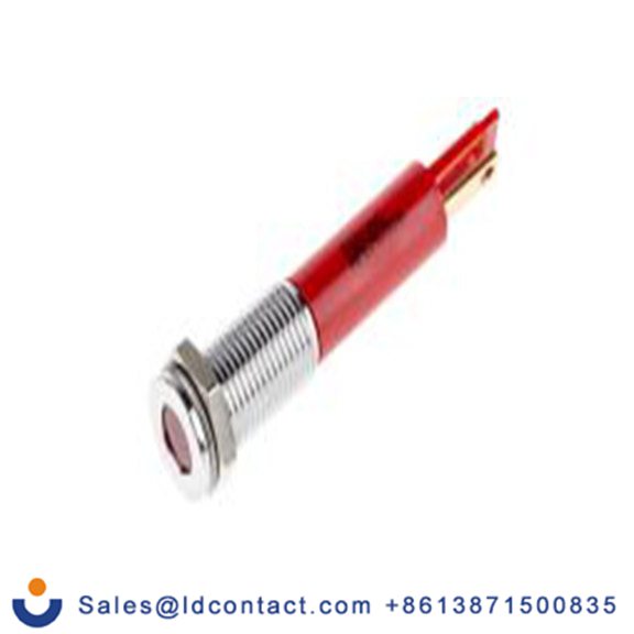 RS PRO 913-8731  红色 面板安装指示器, 220 V ac 焊片端接, 平齐边框, 银色边框, IP40