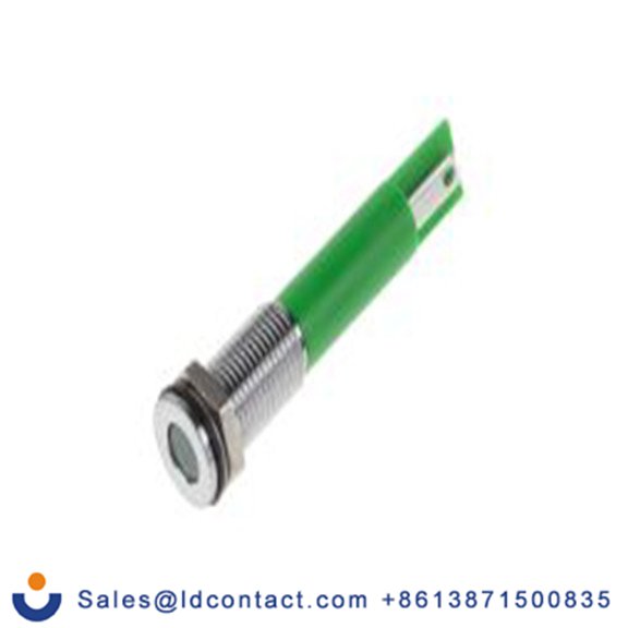 RS PRO 913-8735  绿色 面板安装指示器, 220 V ac 焊片端接, 平齐边框, 银色边框, IP40