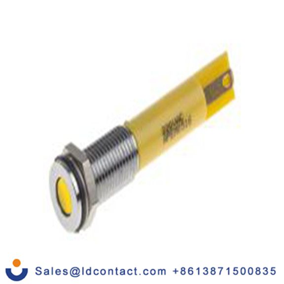 RS PRO 913-8744  黄色 面板安装指示器, 220 V ac 焊片端接, 平齐边框, 银色边框, IP40