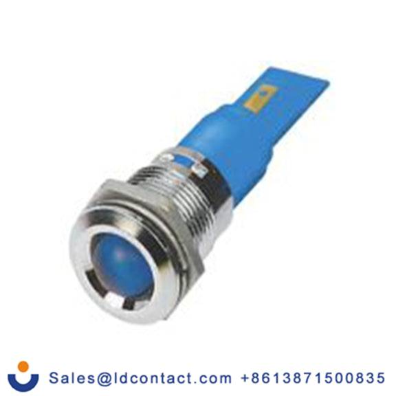 RS PRO 206-665  蓝色 面板安装指示器, 110 V ac 焊接片端接, 凸型边框, 银色边框, IP40