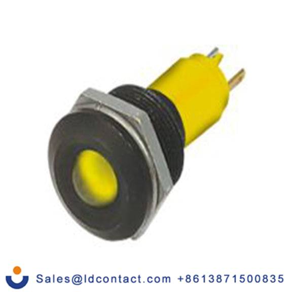 RS PRO 208-807  黄色 面板安装指示器, 115 V dc, 230 V ac, 凸型边框, 黑色边框