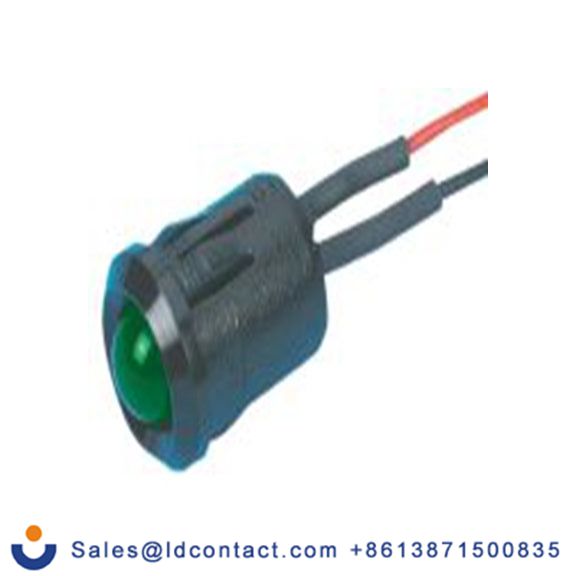 RS PRO 208-920  绿色 面板安装指示器, 24 V dc 导线端接, 凸型边框, 黑色边框