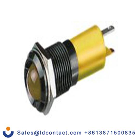 RS PRO 210-478  黄色 面板安装指示器, 12 V dc 焊接片端接, 凸型边框, IP40